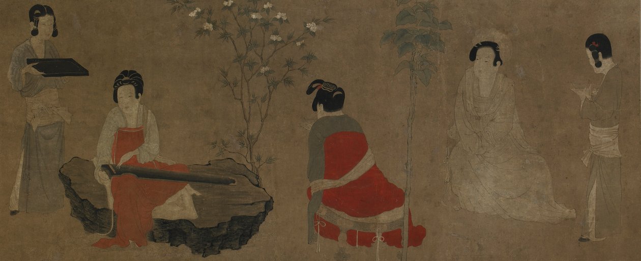 Palace Ladies virittää sitera qin, Ming-dynastia, 1368-1644. tekijältä Unbekannt