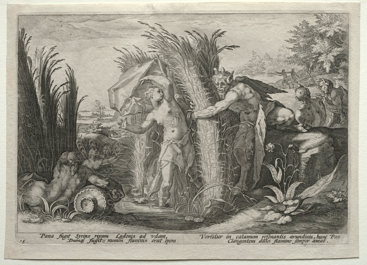 Pan Pursuing Syrinx, c. 1589. tekijältä Unbekannt