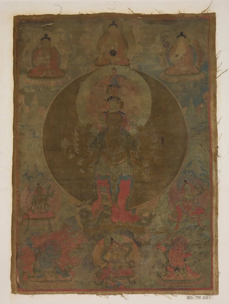 Paneeli Painting of a Thousand-Armed Guanyin, päivämäärä tuntematon. tekijältä Unbekannt
