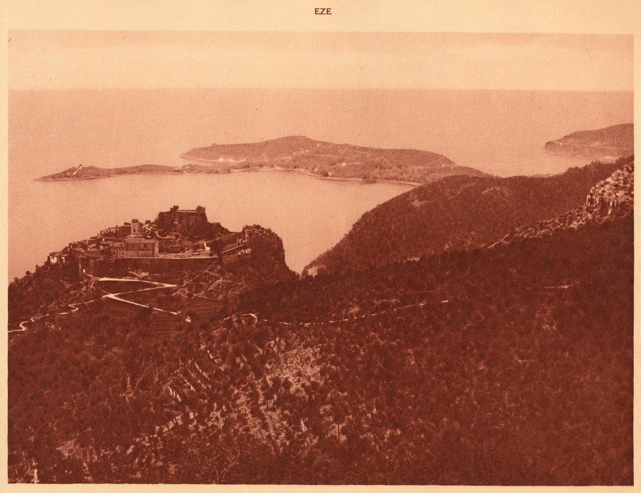 Panoraama ja Cap Ferrat nähtynä Grande Corniche, Eze, 1930. tekijältä Unbekannt