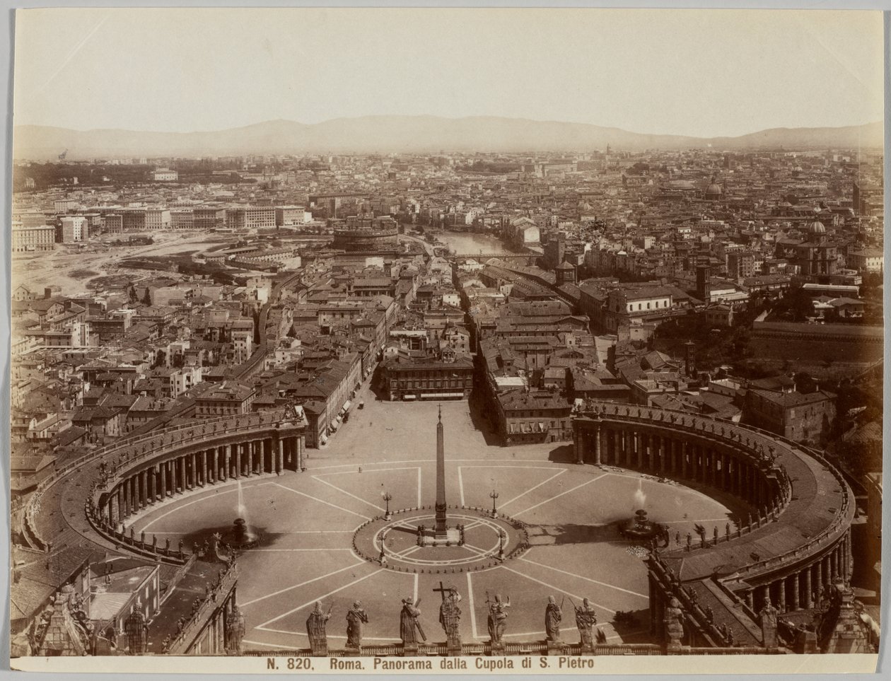 Panoraama Pyhän Pietarin kupolista, Rooma, n. 1860-luku. tekijältä Unbekannt