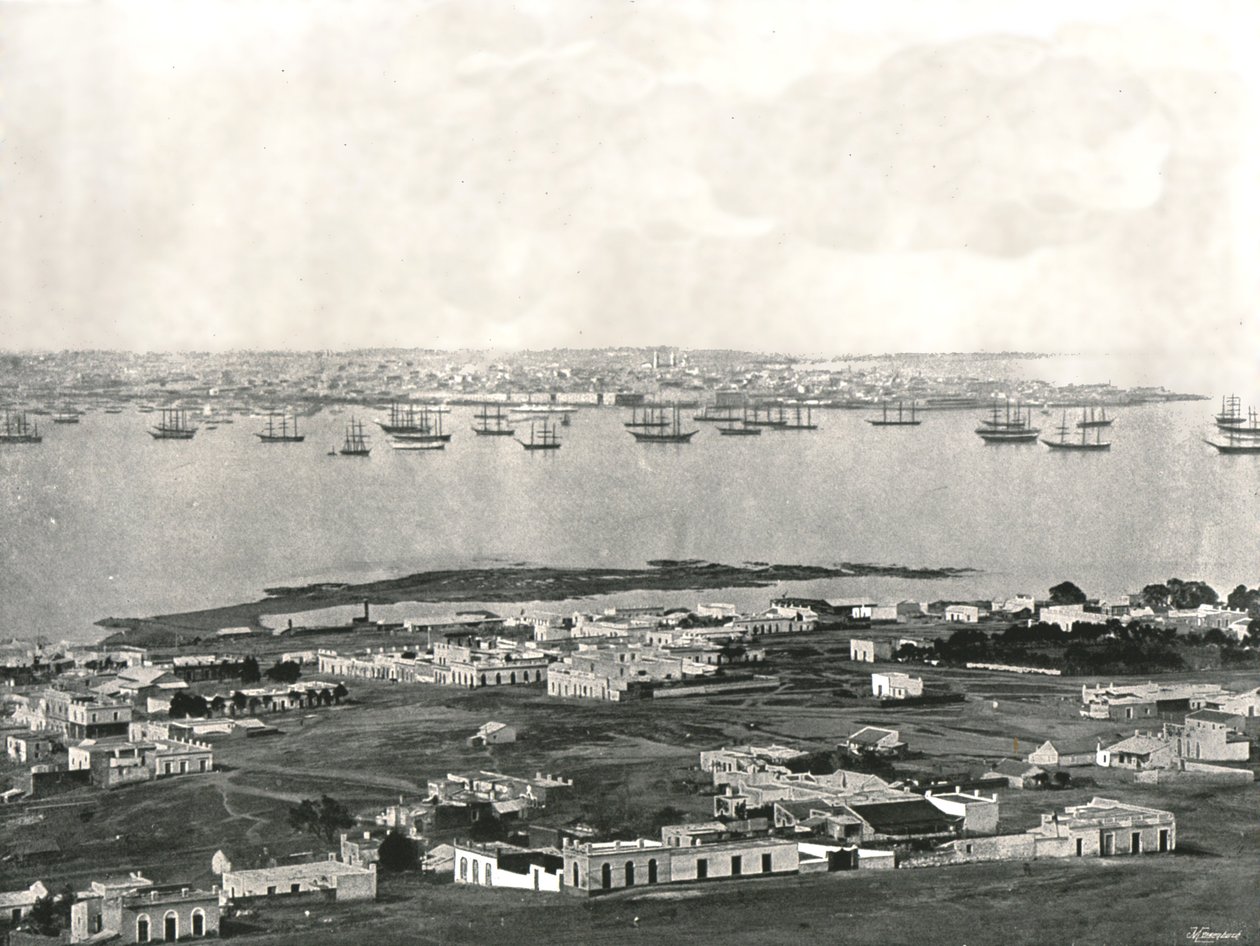 Panoraama kukkulalta, Montevideo, Uruguay, 1895. tekijältä Unbekannt