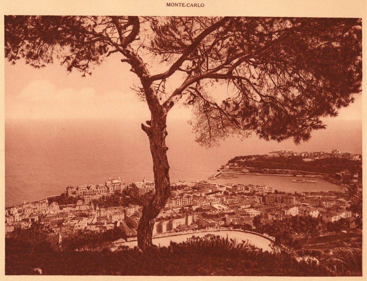 Panoraama Monte-Carlosta otettu Turbie Roadilta, 1930. tekijältä Unbekannt