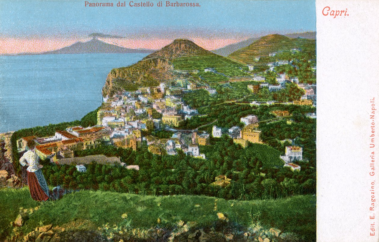 Panoraama Castello di Barbarossasta, Capri, Italia, 1900-luvun alku tekijältä Unbekannt