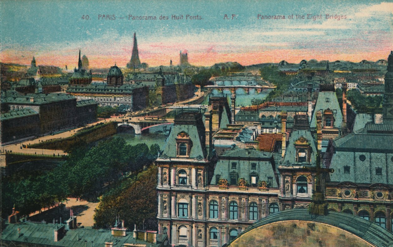 Kahdeksan sillan panoraama, Pariisi, 1920 tekijältä Unbekannt