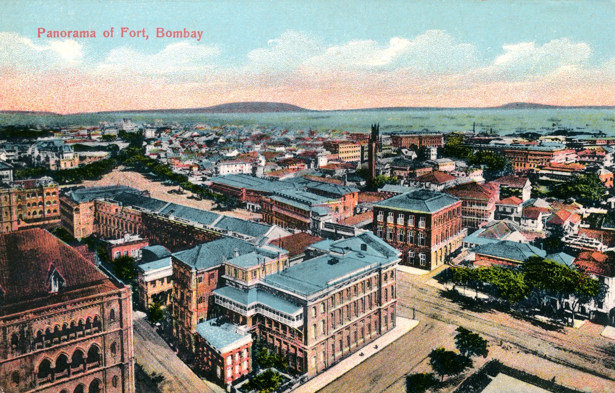 Panoraama linnakkeesta, Bombay, Intia, 1900-luvun alku tekijältä Unbekannt