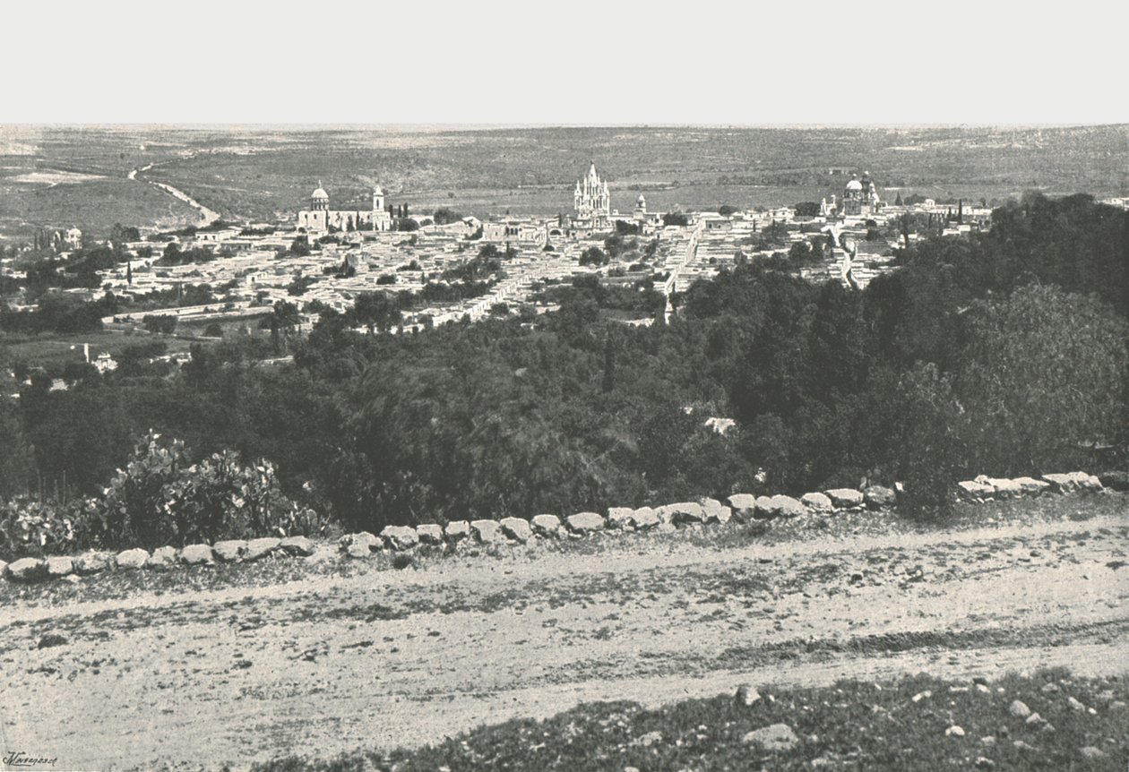 Panoraama kaupunkiin, San Miguel de Allende, Meksiko, 1895. tekijältä Unbekannt