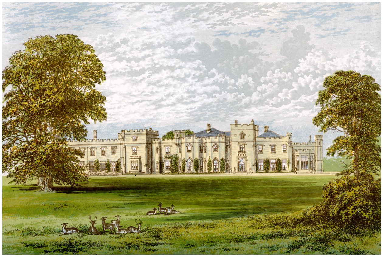 Panshanger Park, Hertfordshire, Earl Cowperin koti, vuosi 1880 tekijältä Unbekannt