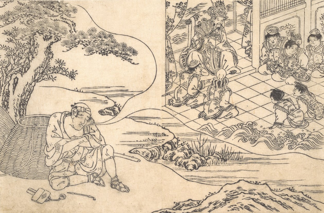 Parodia nuoren miehen tarinasta Lu: Kalastaja unessa, n. 1700. tekijältä Unbekannt
