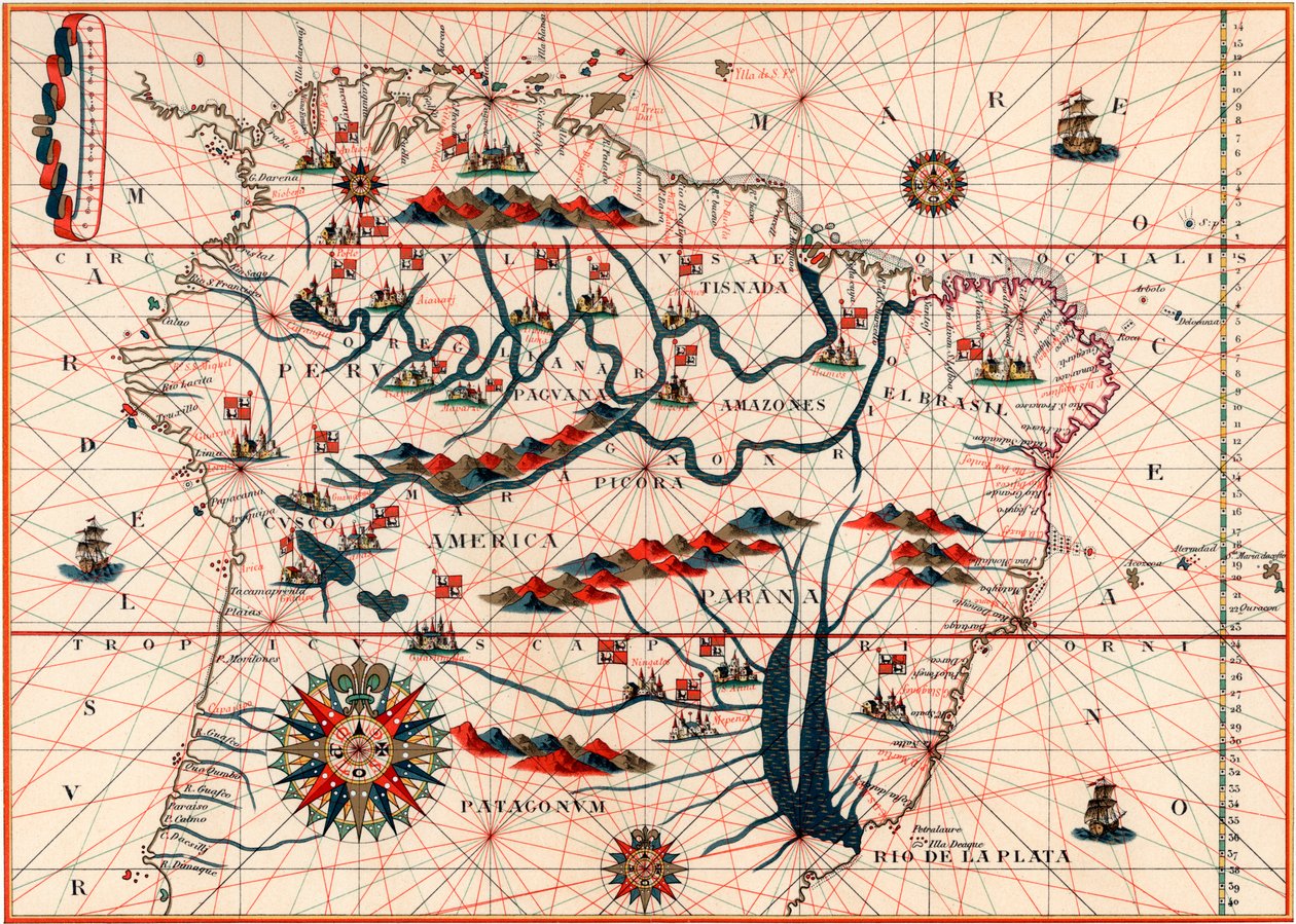 Osa Etelä-Amerikkaa, 1582 tekijältä Unbekannt
