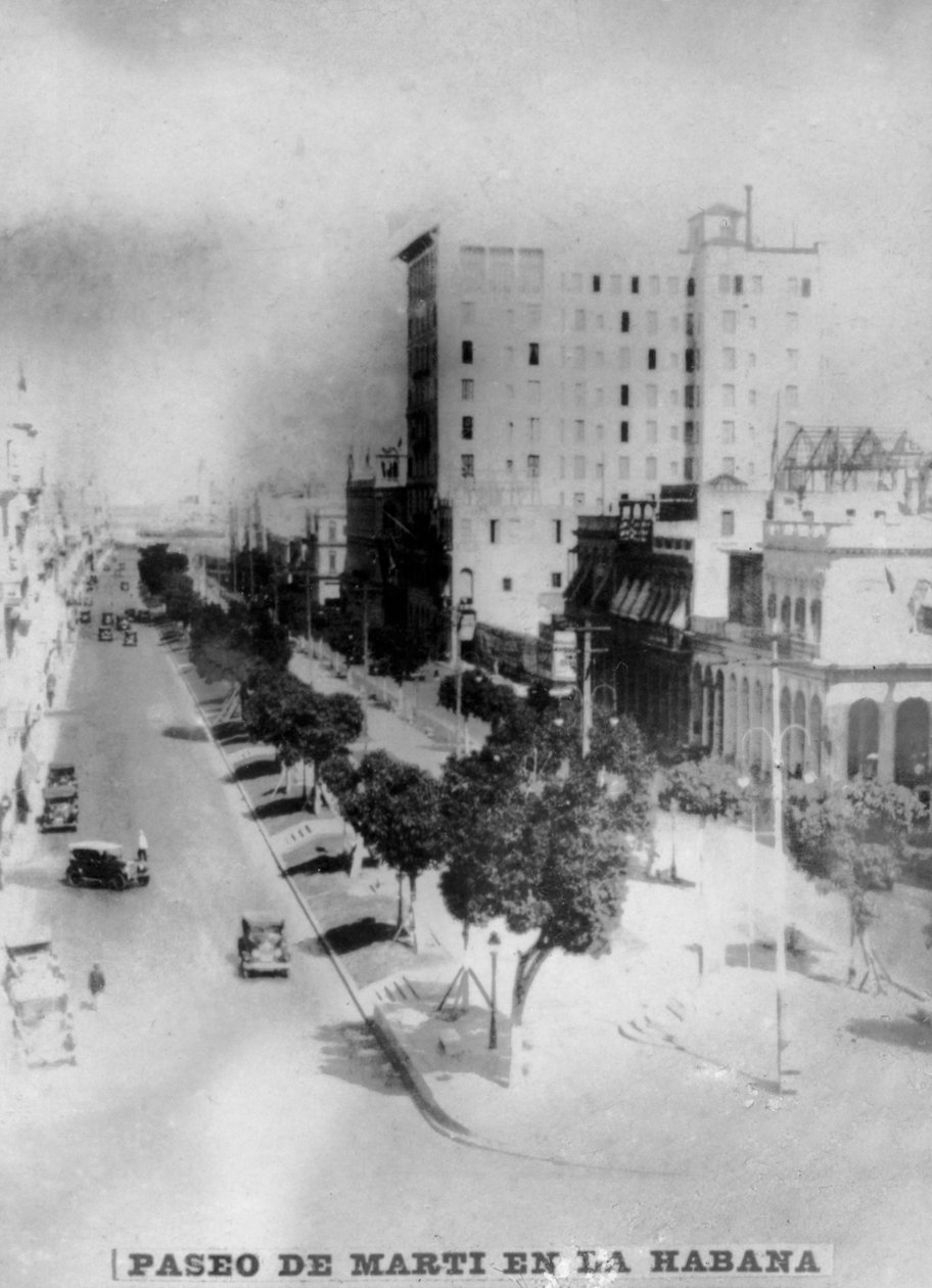 Paseo de Marti Havannassa, 1920-luku tekijältä Unbekannt