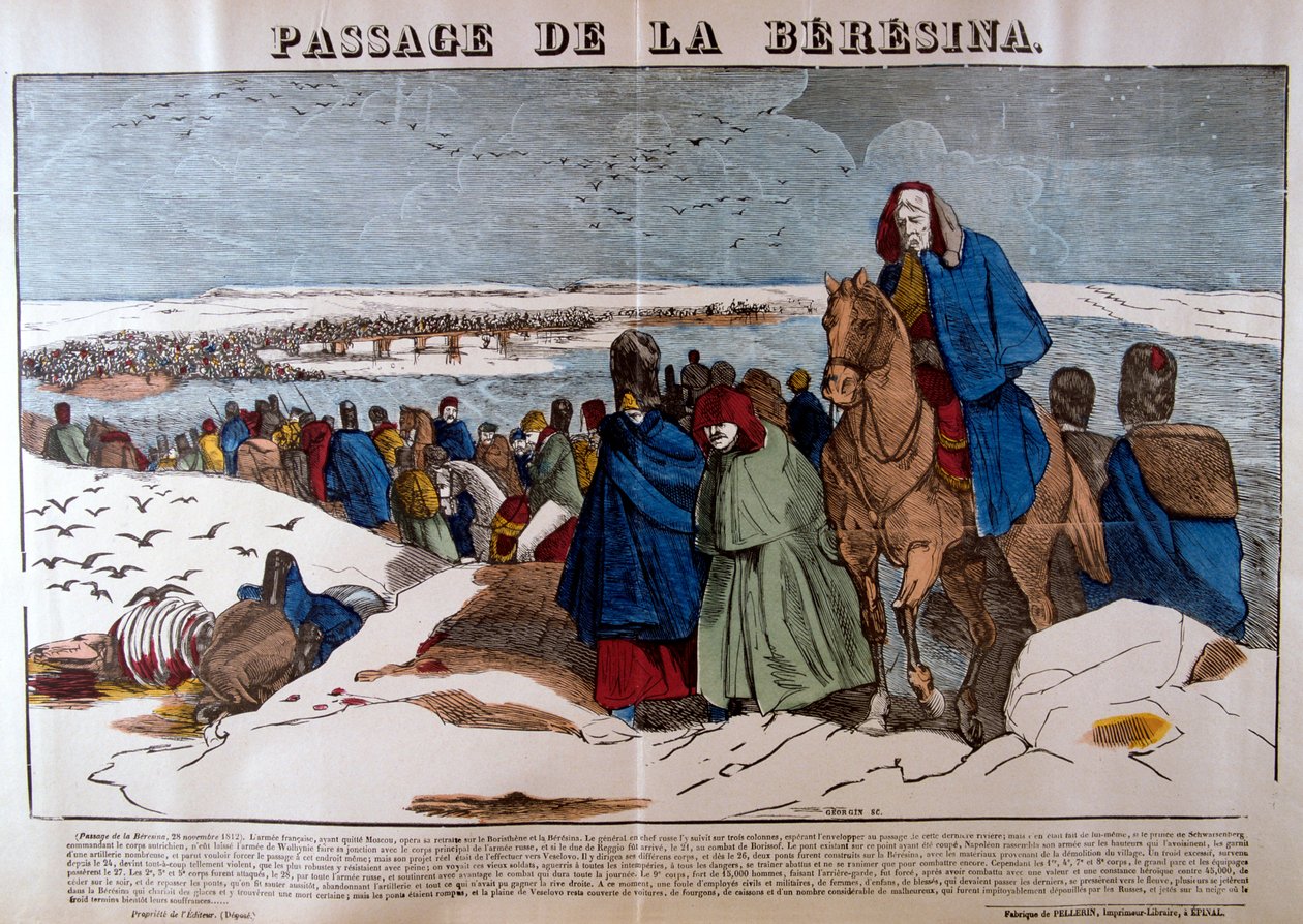 Berezinan kulku, 28. marraskuuta 1812, 1800-luku tekijältä Unbekannt