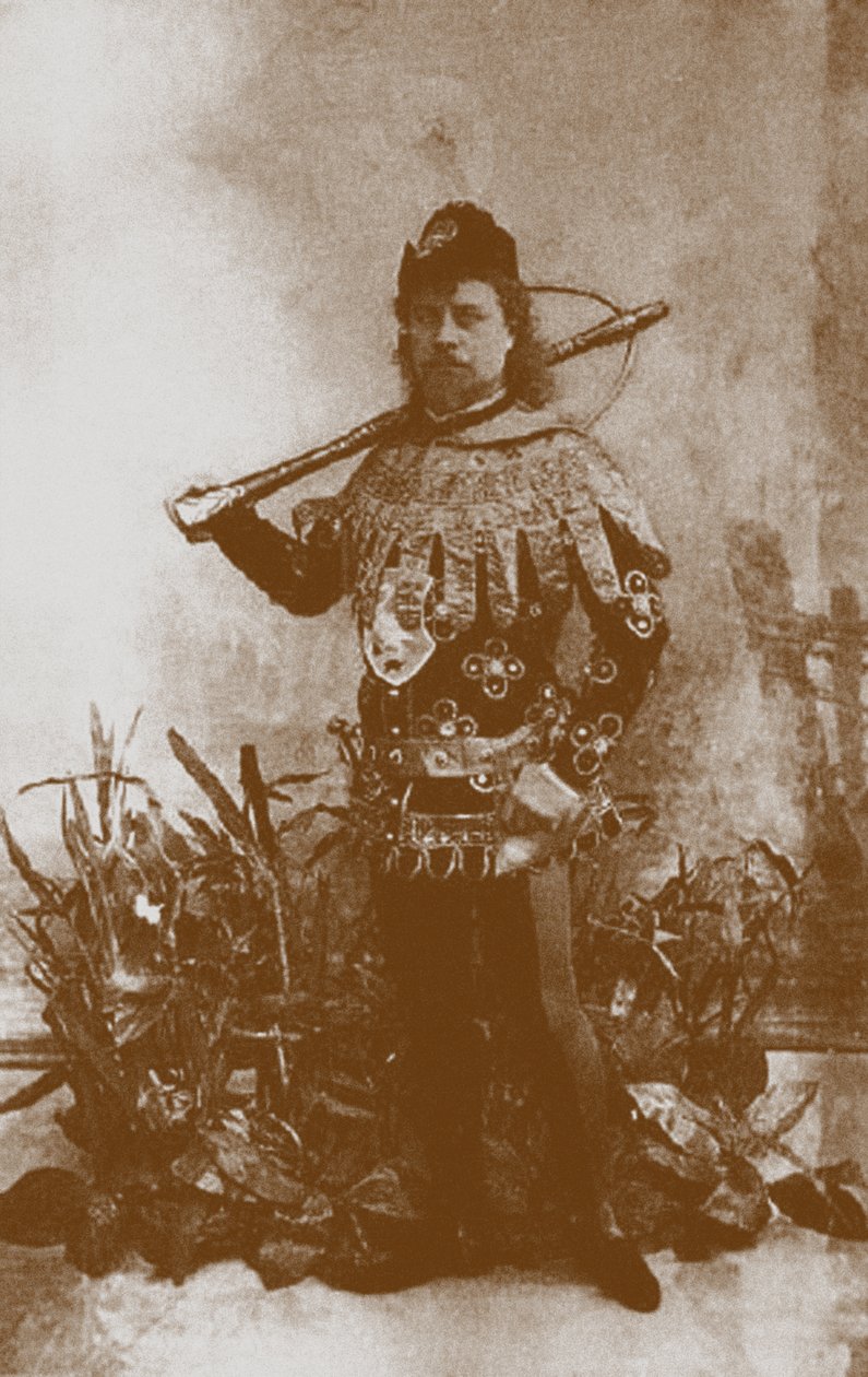 Pavel Gerdt prinssi Siegfriedinä baletin Joutsenlampi, Pietari, 1895 tekijältä Unbekannt