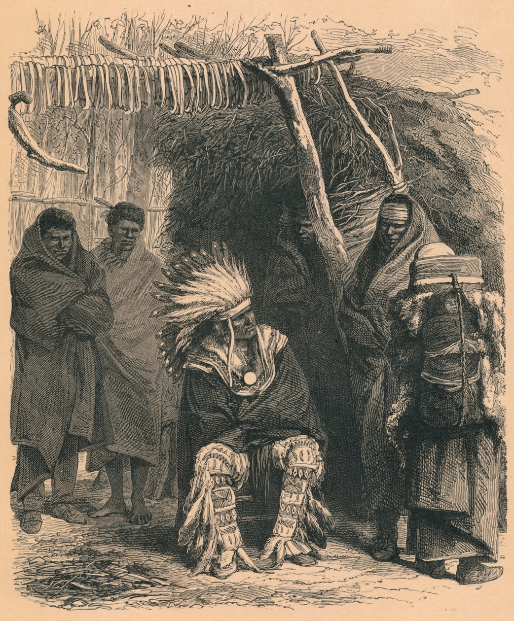 Pawnee-intiaanit, 1800-luku tekijältä Unbekannt