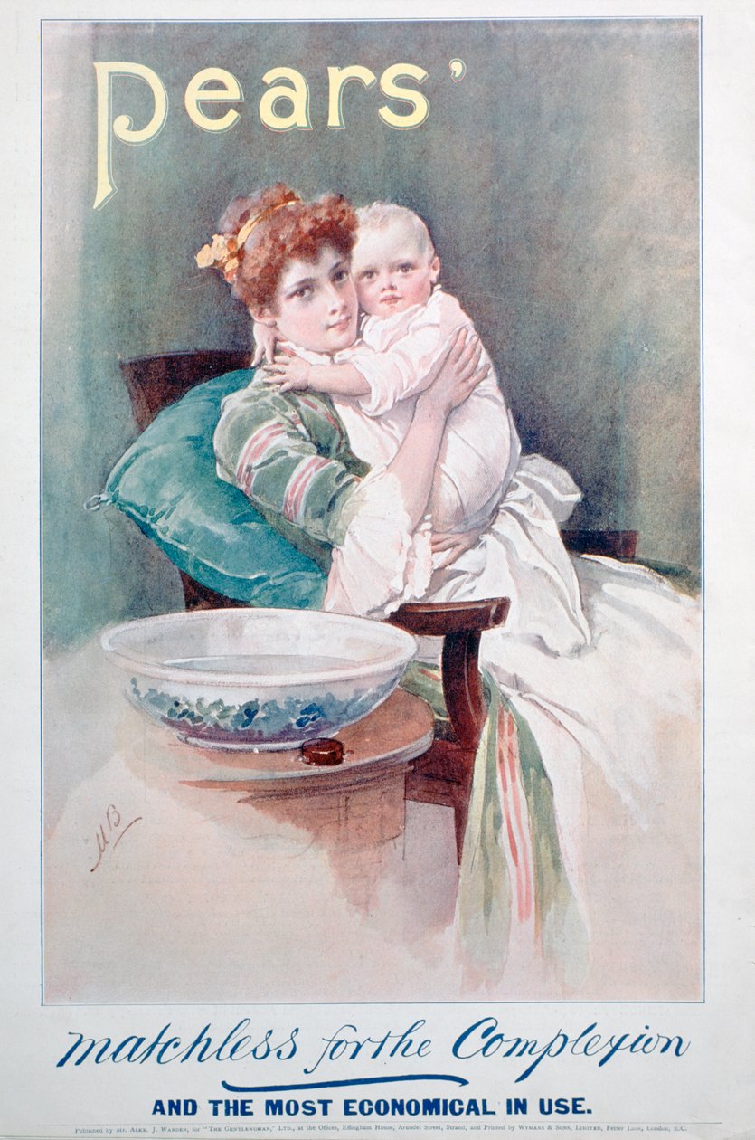 Päärynäsaippuamainos, 1900 tekijältä Unbekannt