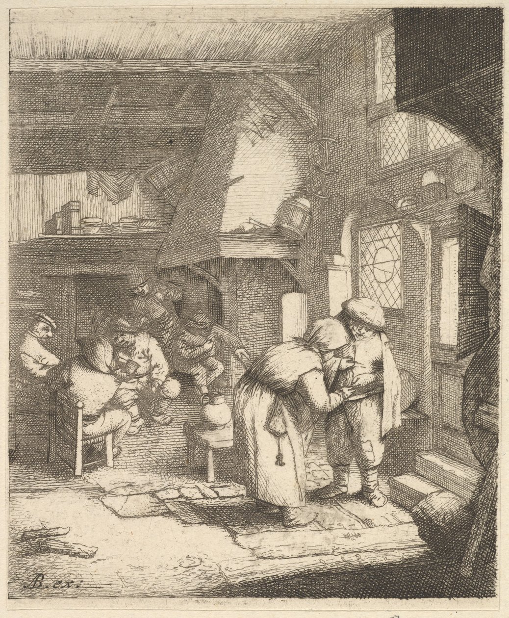 Talonpoika maksaa laskunsa, 1610-85. tekijältä Unbekannt