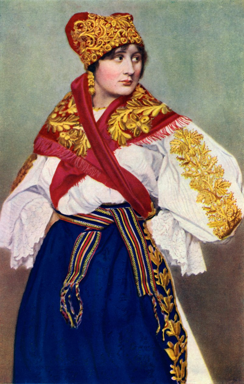 Talonpoikanainen kansallispuvussa, Tšekkoslovakia, 1922 tekijältä Unbekannt