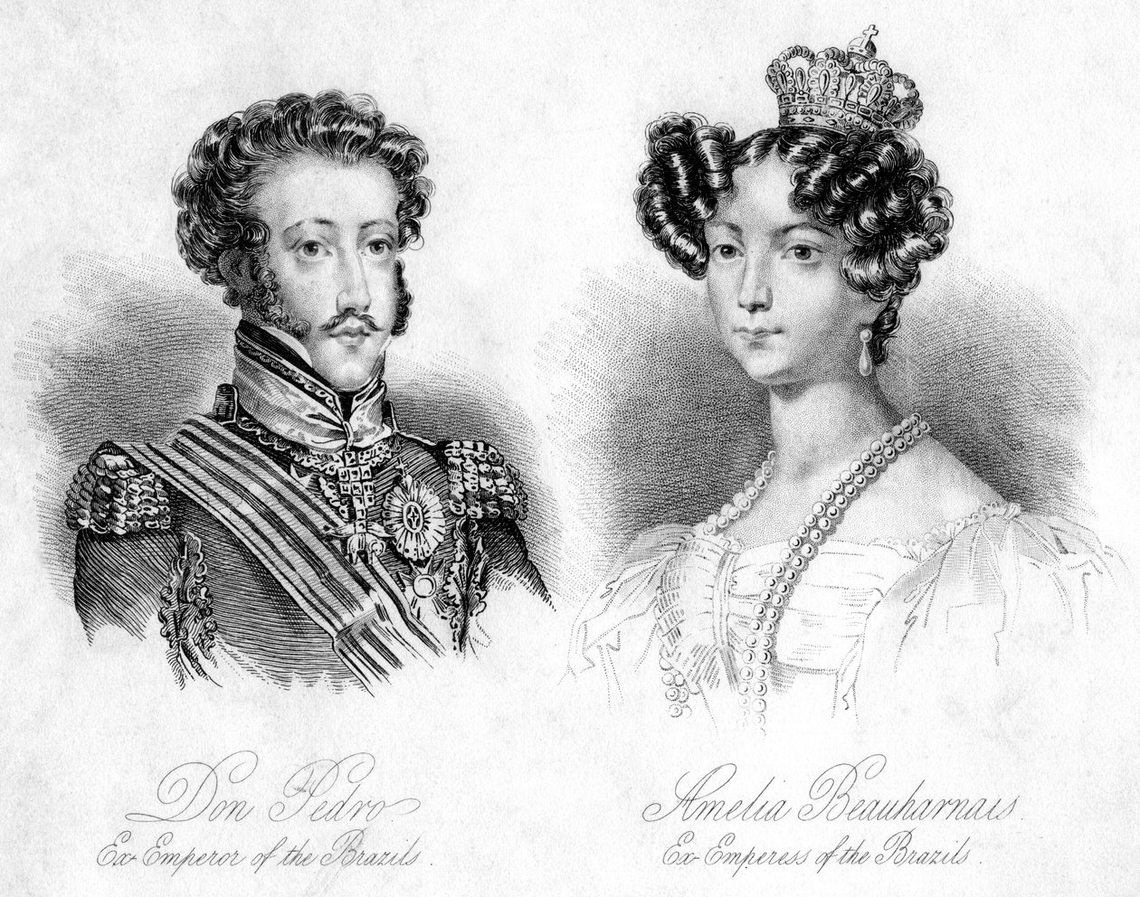 Pedro I, Brasilian keisari ja Leuchtenbergin prinsessa Amelie tekijältä Unbekannt