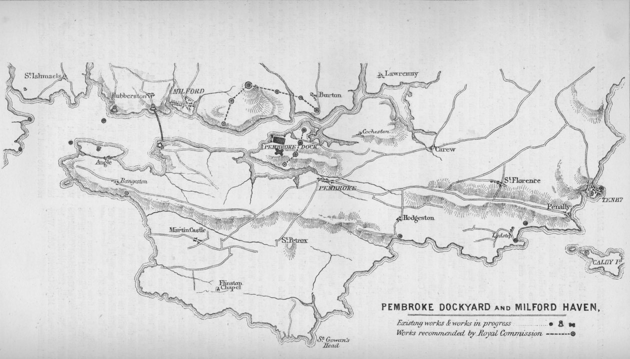 Pembroke Dockyard ja Milford Haven, 1884 tekijältä Unbekannt