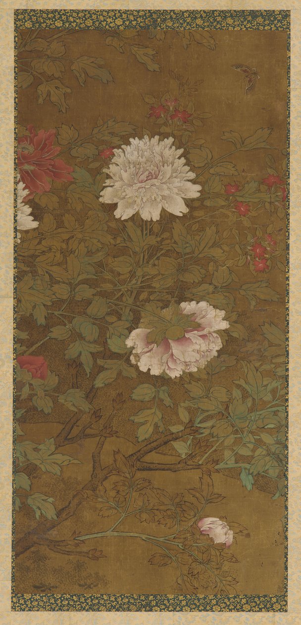 Pionit ja perhonen, Ming-dynastia, 1368-1644. tekijältä Unbekannt