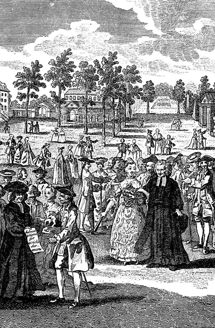 Ihmisiä komean kodin puutarhoissa, 1700-luku tekijältä Unbekannt