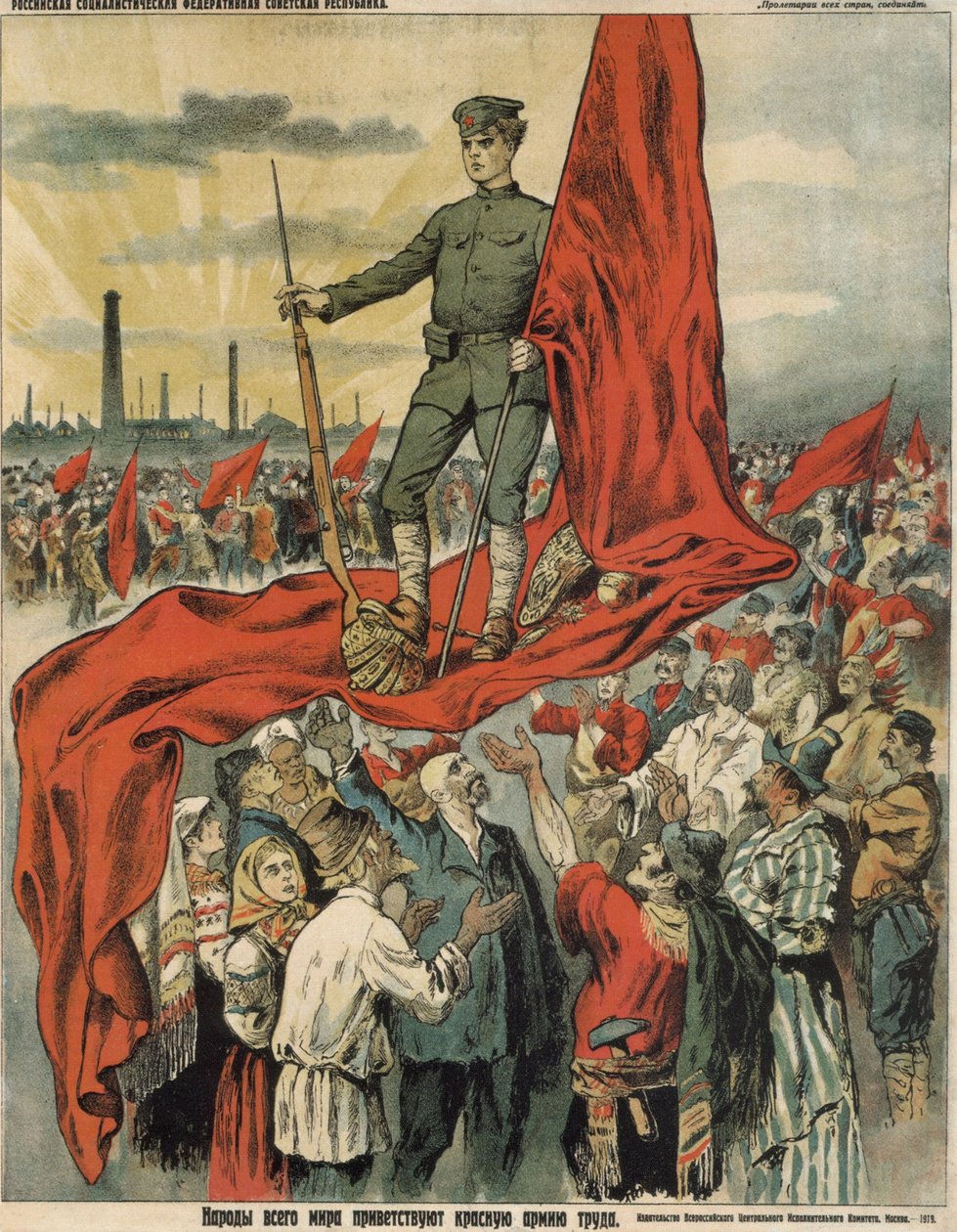 Maailman ihmiset toivottavat tervetulleeksi työläisten puna-armeijan, 1919 tekijältä Unbekannt