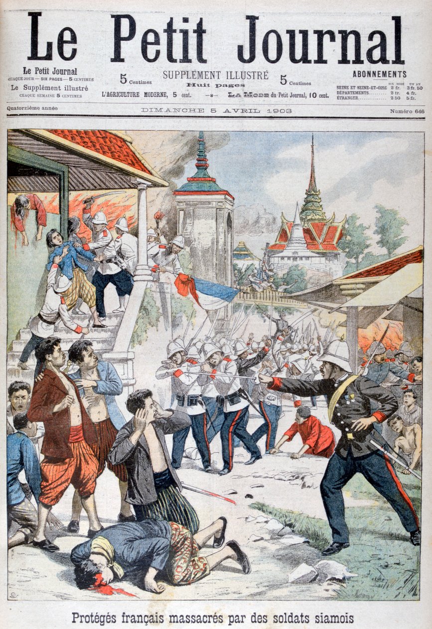 Siamilaisten sotilaiden murhatut ranskalaisen suojeluksessa olevat ihmiset, Siam, 1903 tekijältä Unbekannt