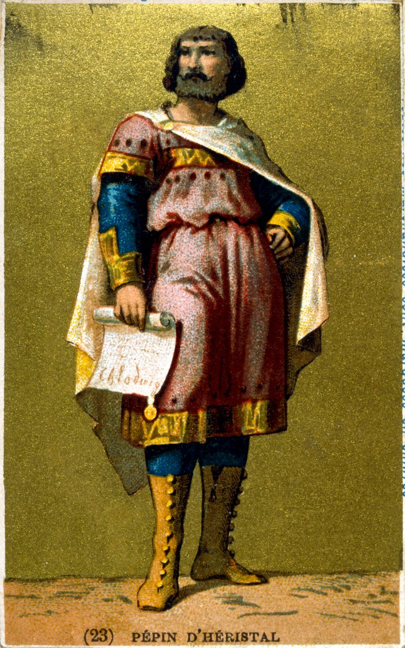 Pepin dHeristal, frankkien hallitsija, 1800-luku tekijältä Unbekannt
