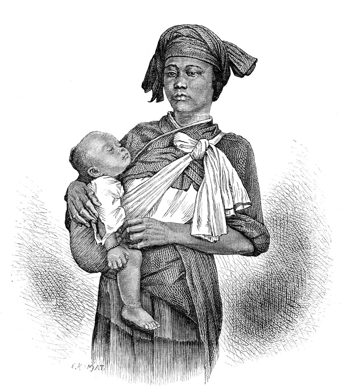 Pepo-Hoan nainen ja lapsi, c1890 tekijältä Unbekannt