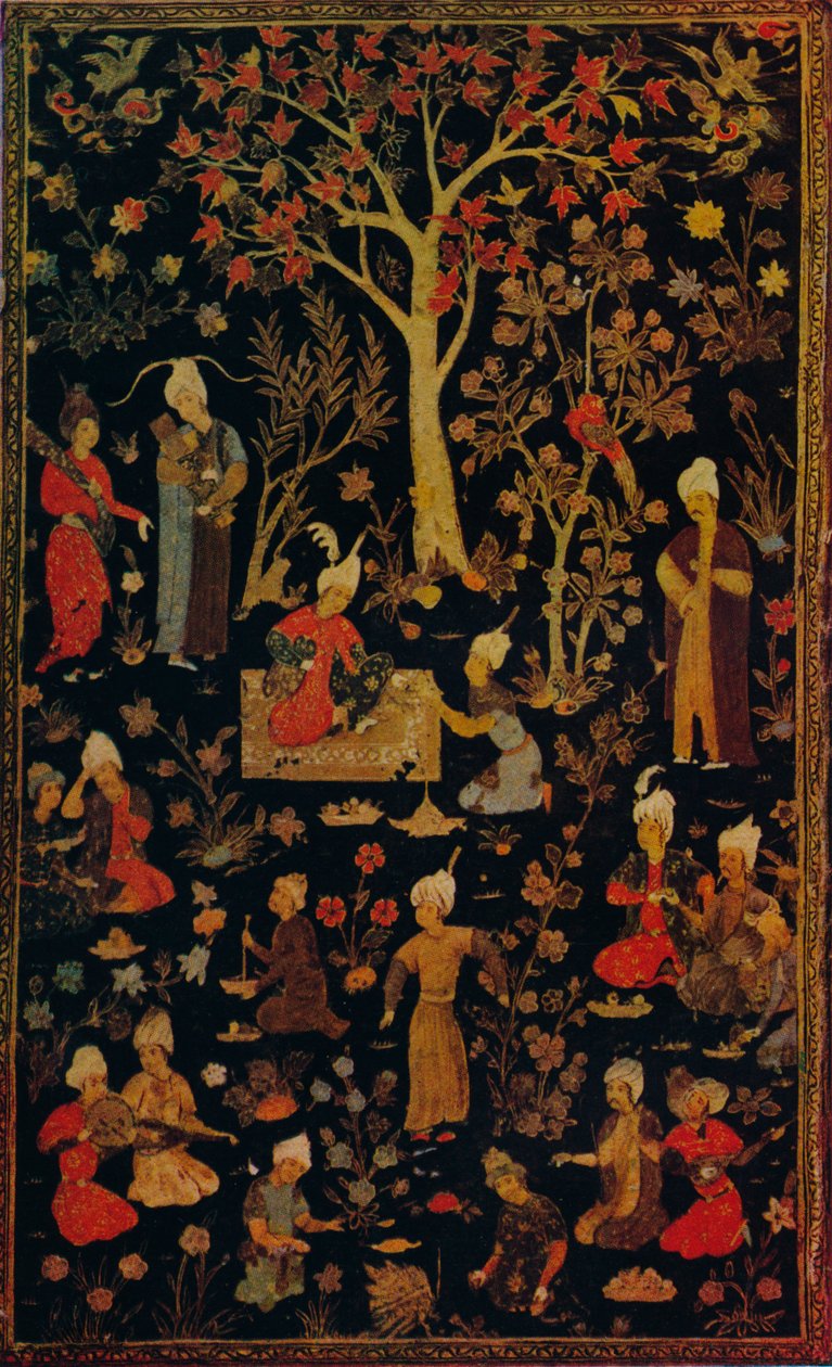 Persian Papier Mache -kirjan kansi, c1600 tekijältä Unbekannt