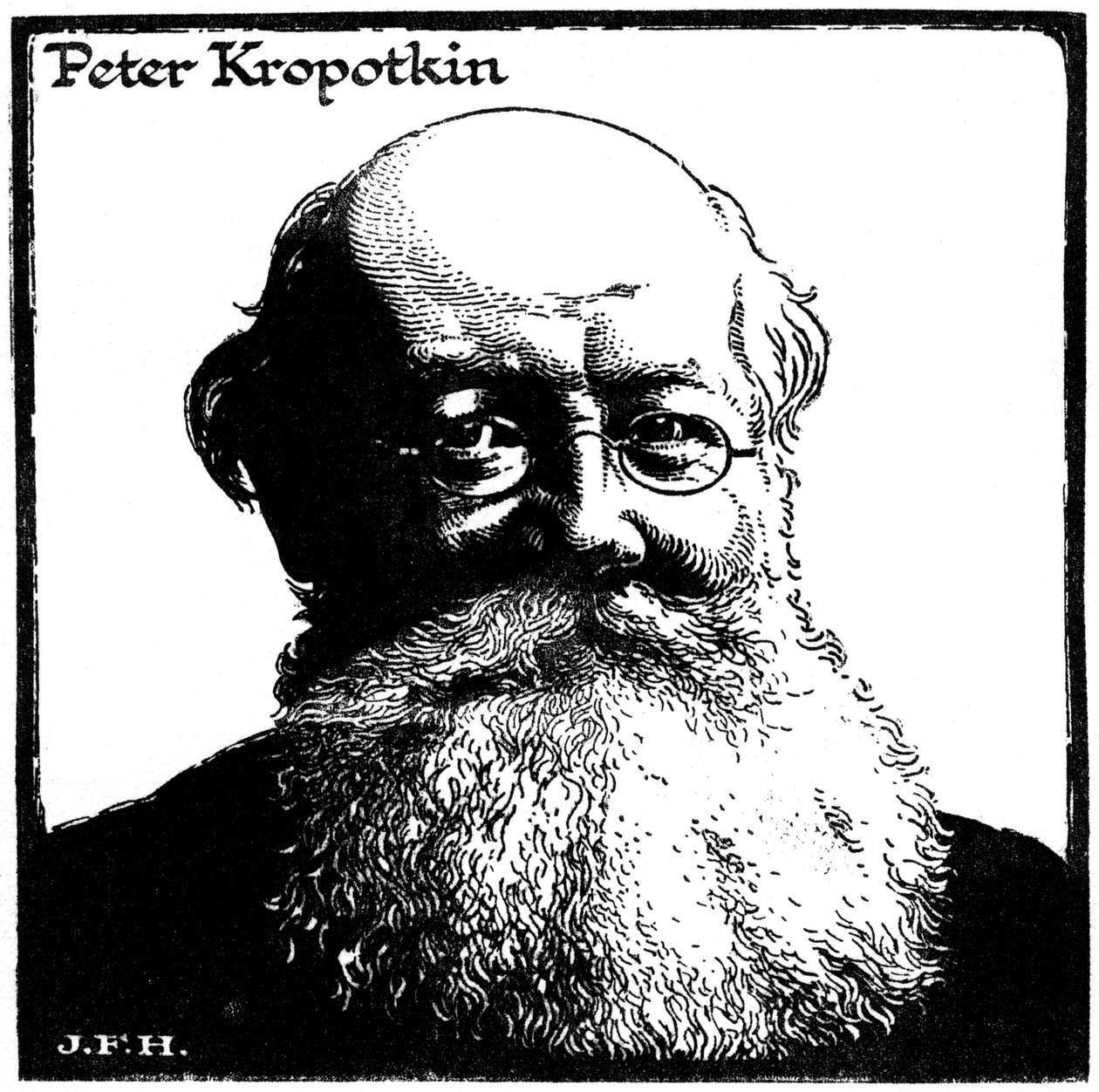 Peter Kropotkin, venäläinen anarkisti, 1920 tekijältä Unbekannt