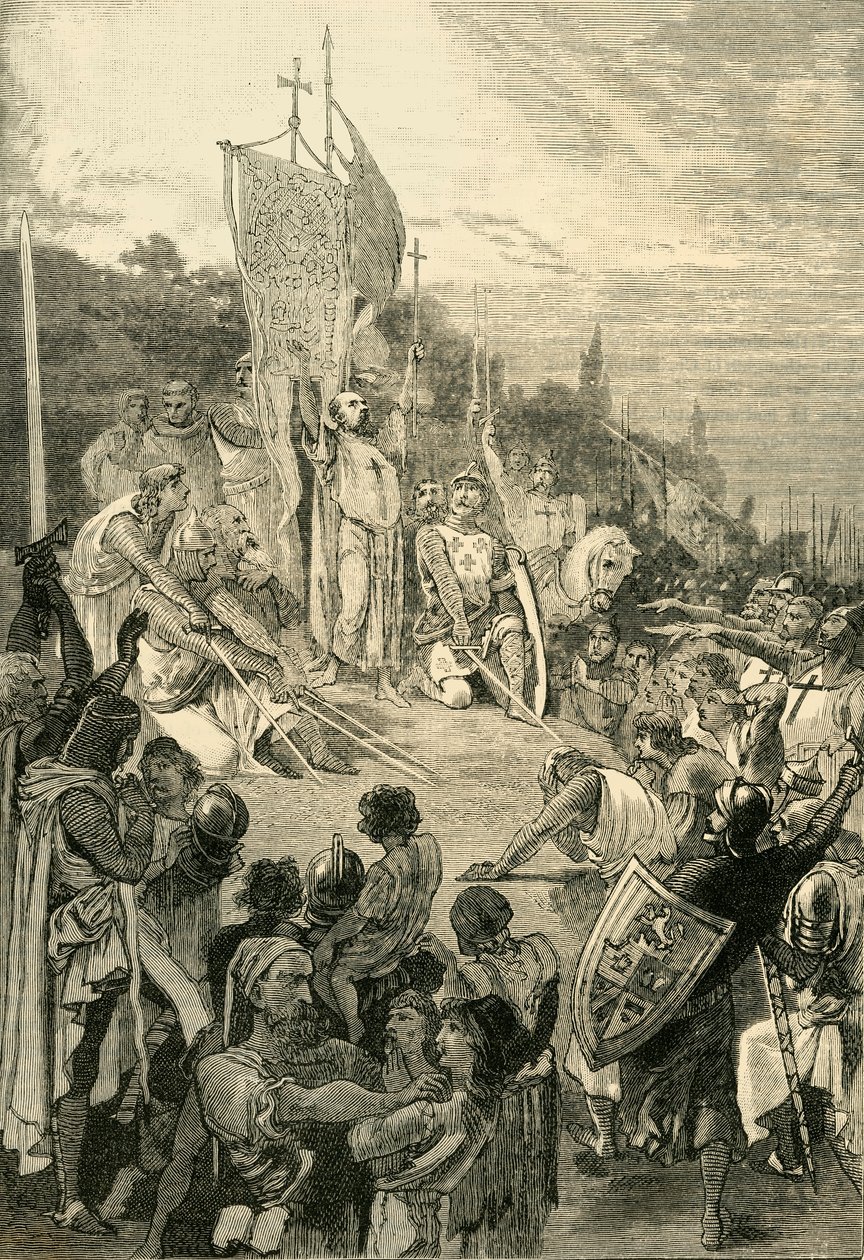 Pietari Erakko saarnaamassa ensimmäistä ristiretkeä, 1095-1099, 1890. tekijältä Unbekannt