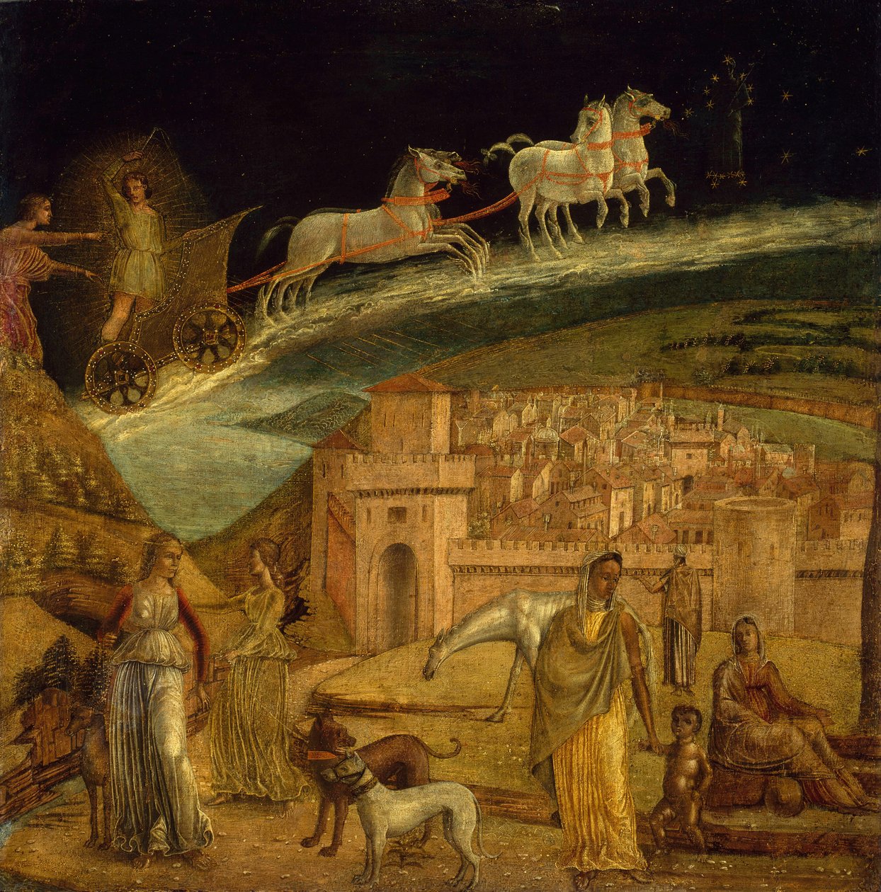 Phaeton ajaa Phoebuksen vaunuja, 14751500. tekijältä Unbekannt