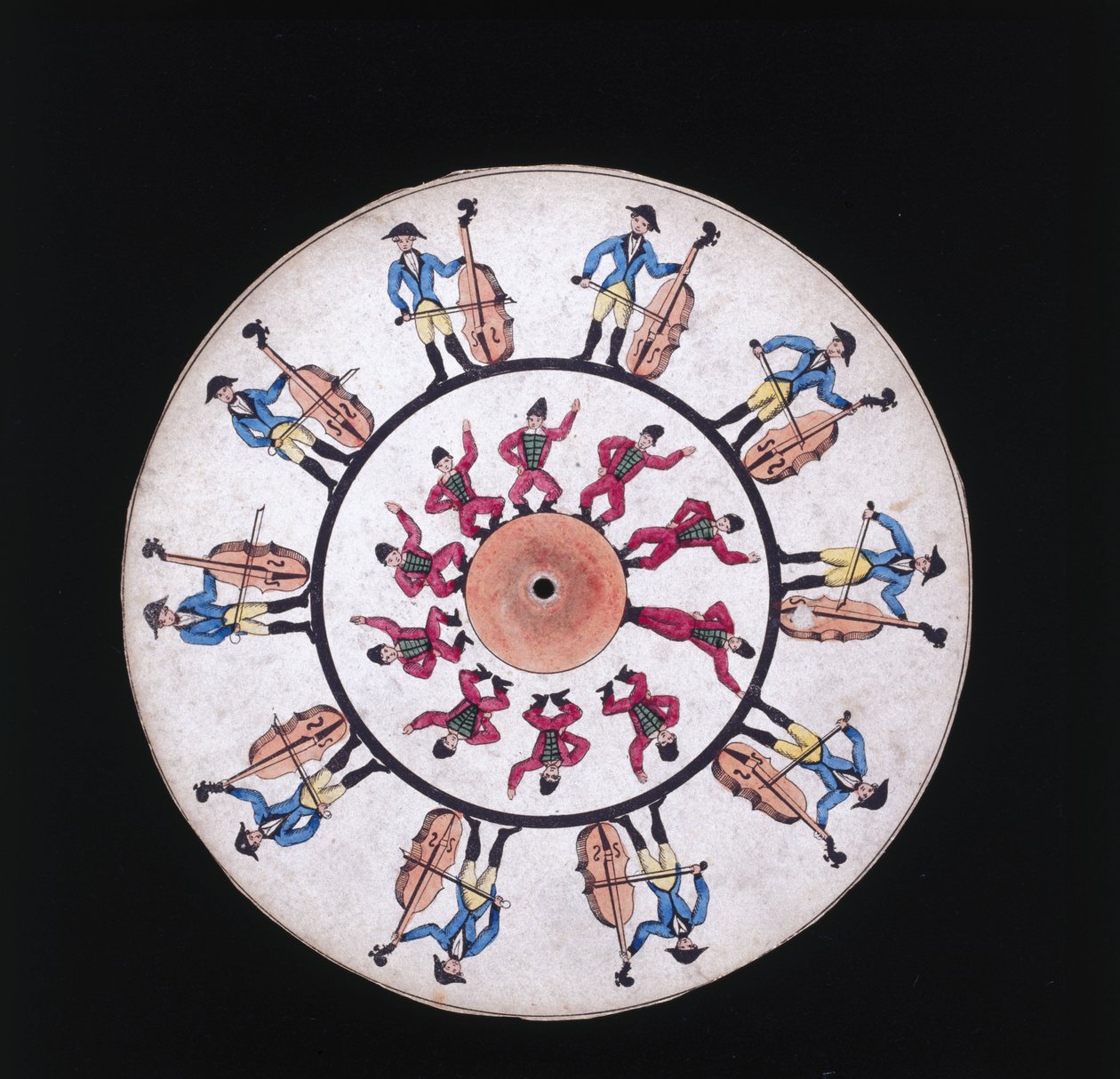 Fenakistiskooppi (Phenakistoscope) -levy, n. 1830 tekijältä Unbekannt