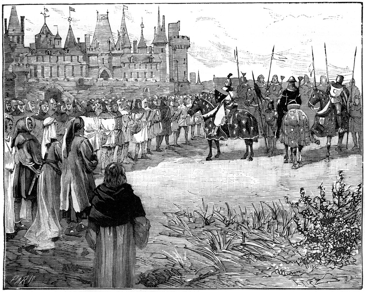 Philip the Fair arvioi viisituhatta pariisilaista, jotka ovat valmiita kantamaan aseita, c1285-1314 1882-1884 tekijältä Unbekannt