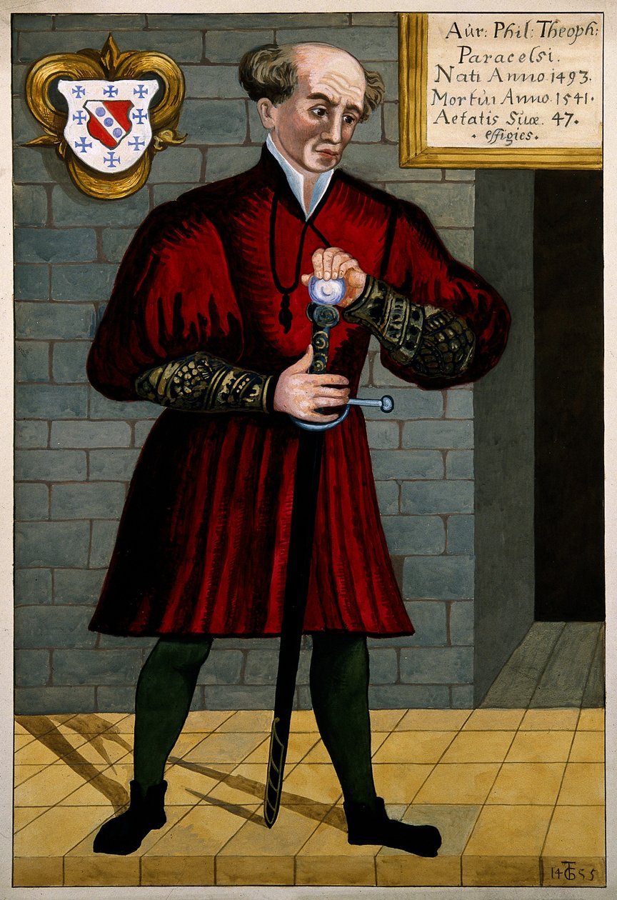 Philippus Theophrastus Aureolus Bombastus von Hohenheim Paracelsus, n. 1550 tekijältä Unbekannt