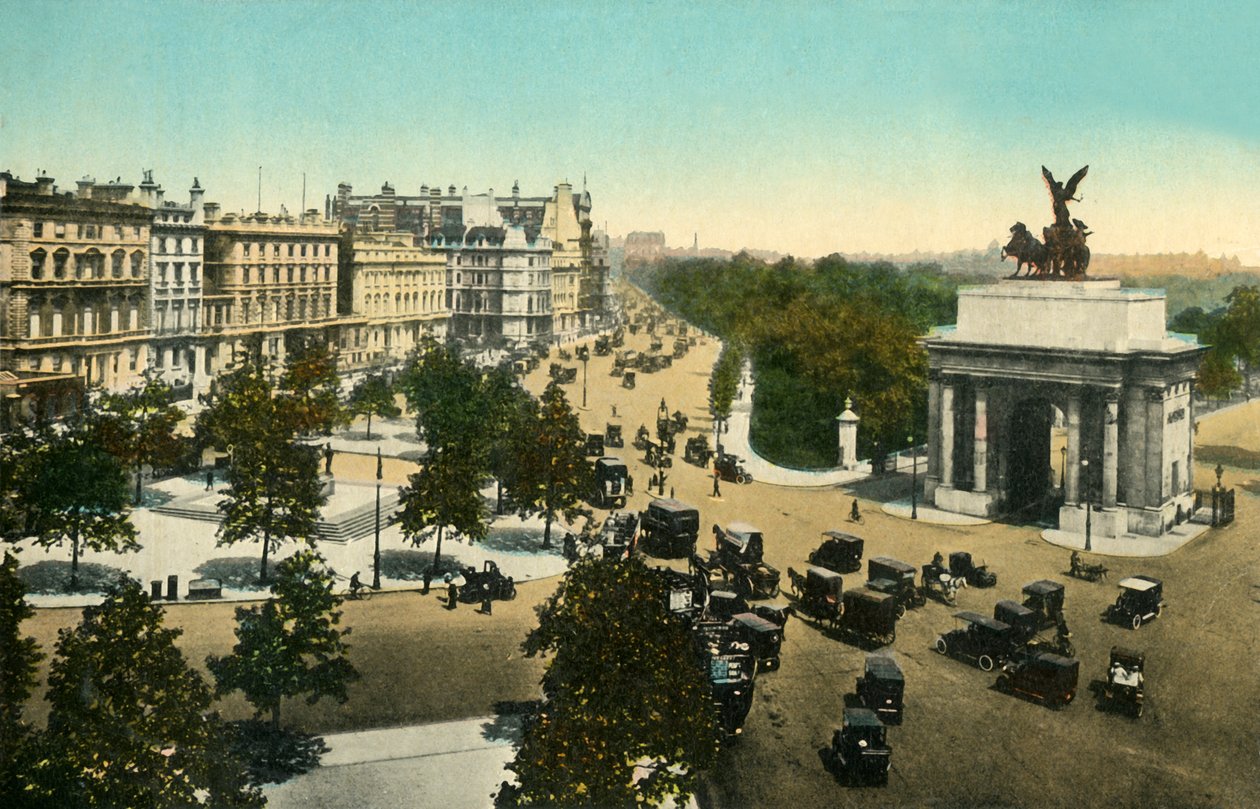 Piccadilly Hyde Park Cornerista Lontoosta, vuodelta 1915. tekijältä Unbekannt