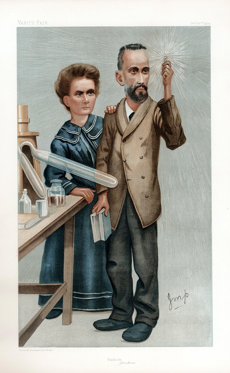 Pierre ja Marie Curie, ranskalaiset fyysikot, 1904 tekijältä Unbekannt