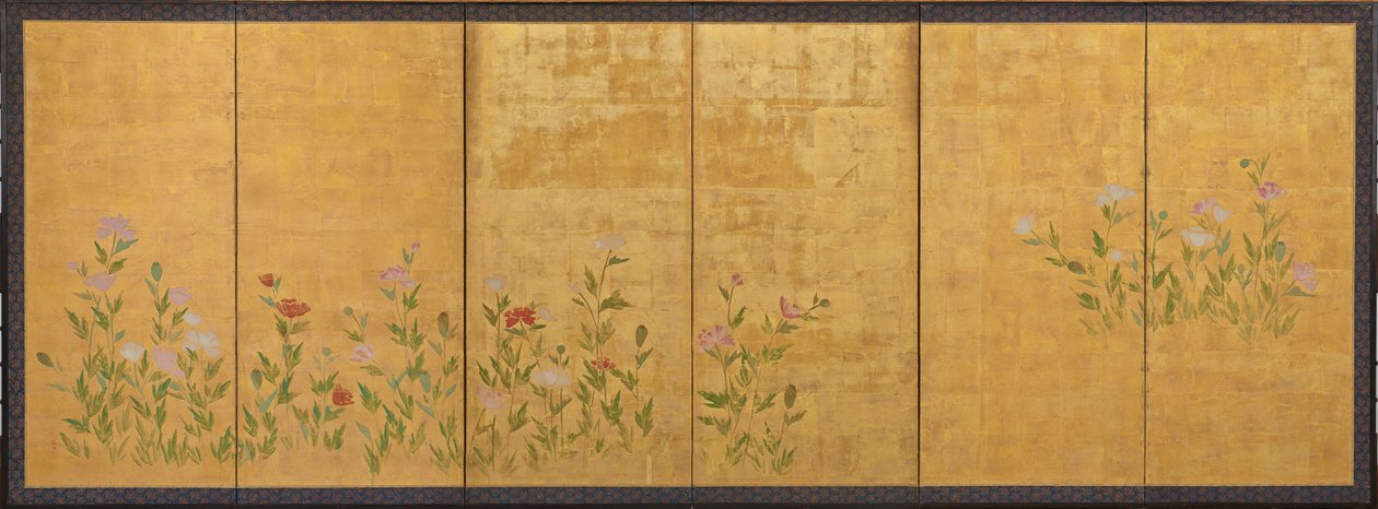 Vaaleanpunaiset ja punaiset unikot, Edo-kausi, 1615-1868. tekijältä Unbekannt