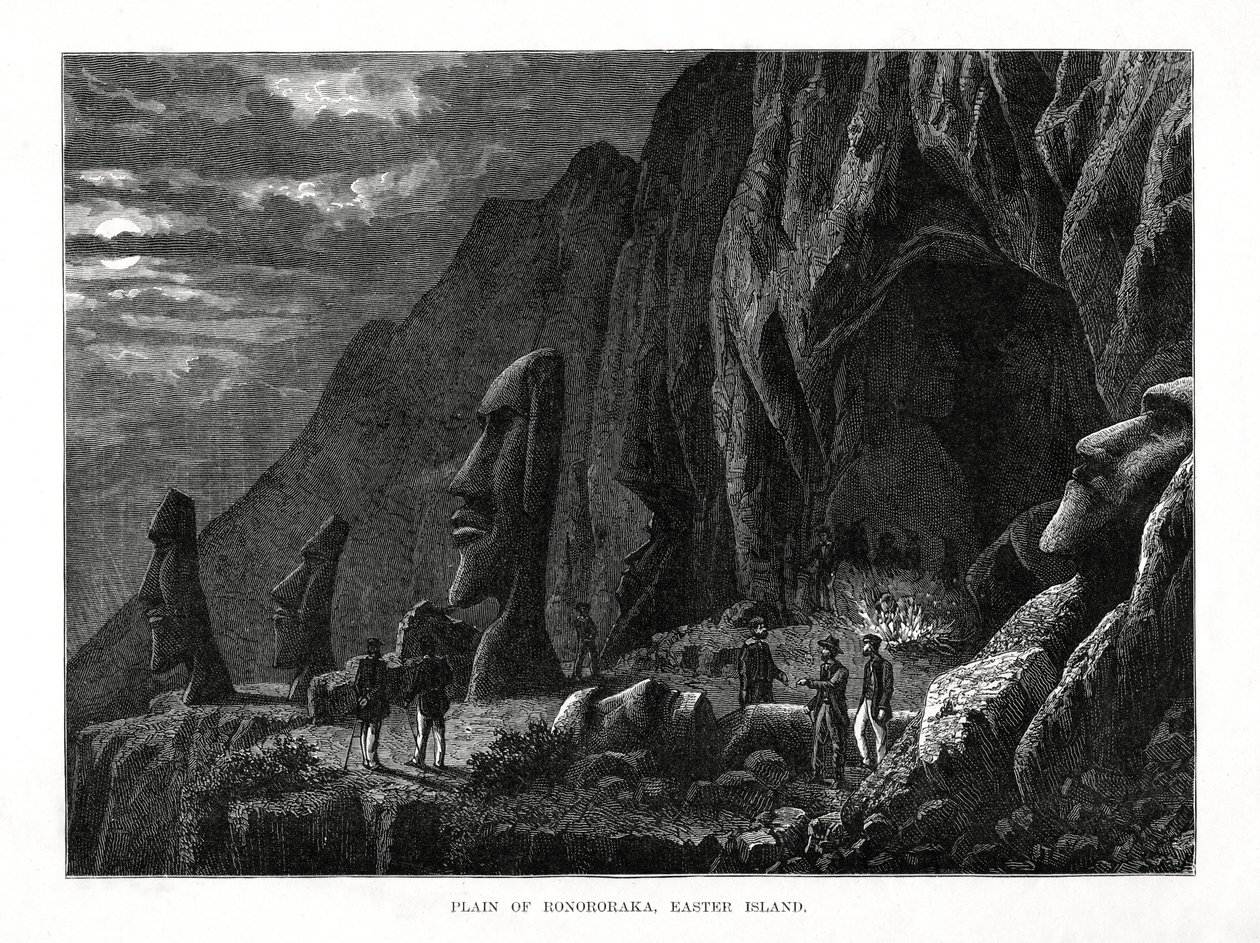 Ronororakan tasango, Pääsiäissaari, 1877 tekijältä Unbekannt