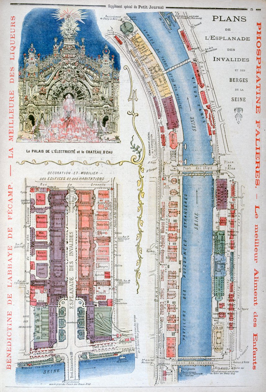 Suunnitelma Esplanade des Invalides, yleisnäyttely 1900, Pariisi, 1900 tekijältä Unbekannt