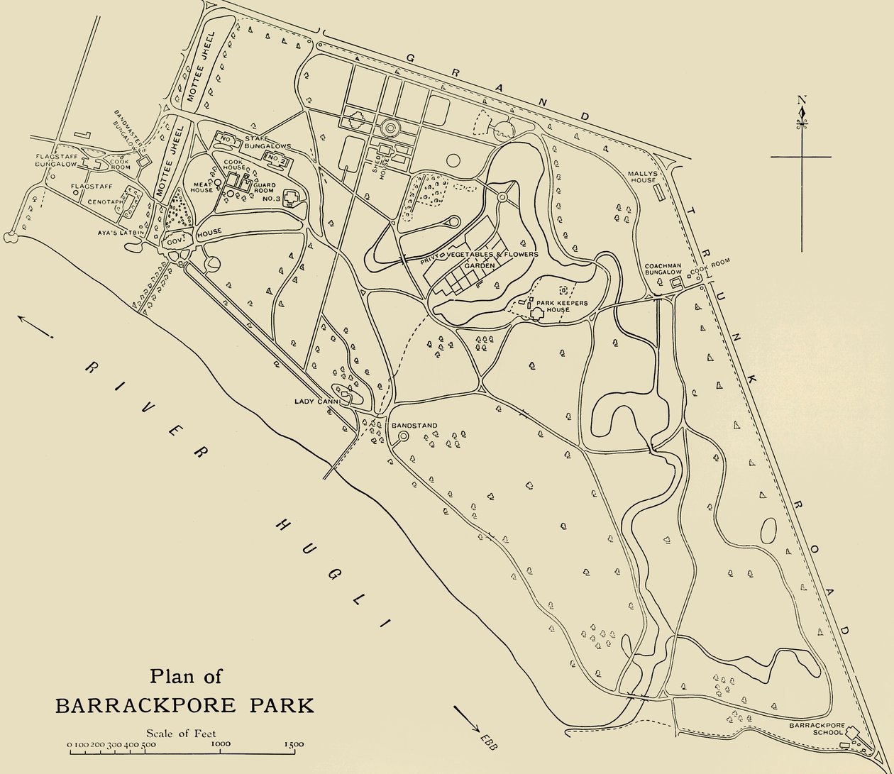 Barrackpore Parkin suunnitelma, 1925. tekijältä Unbekannt