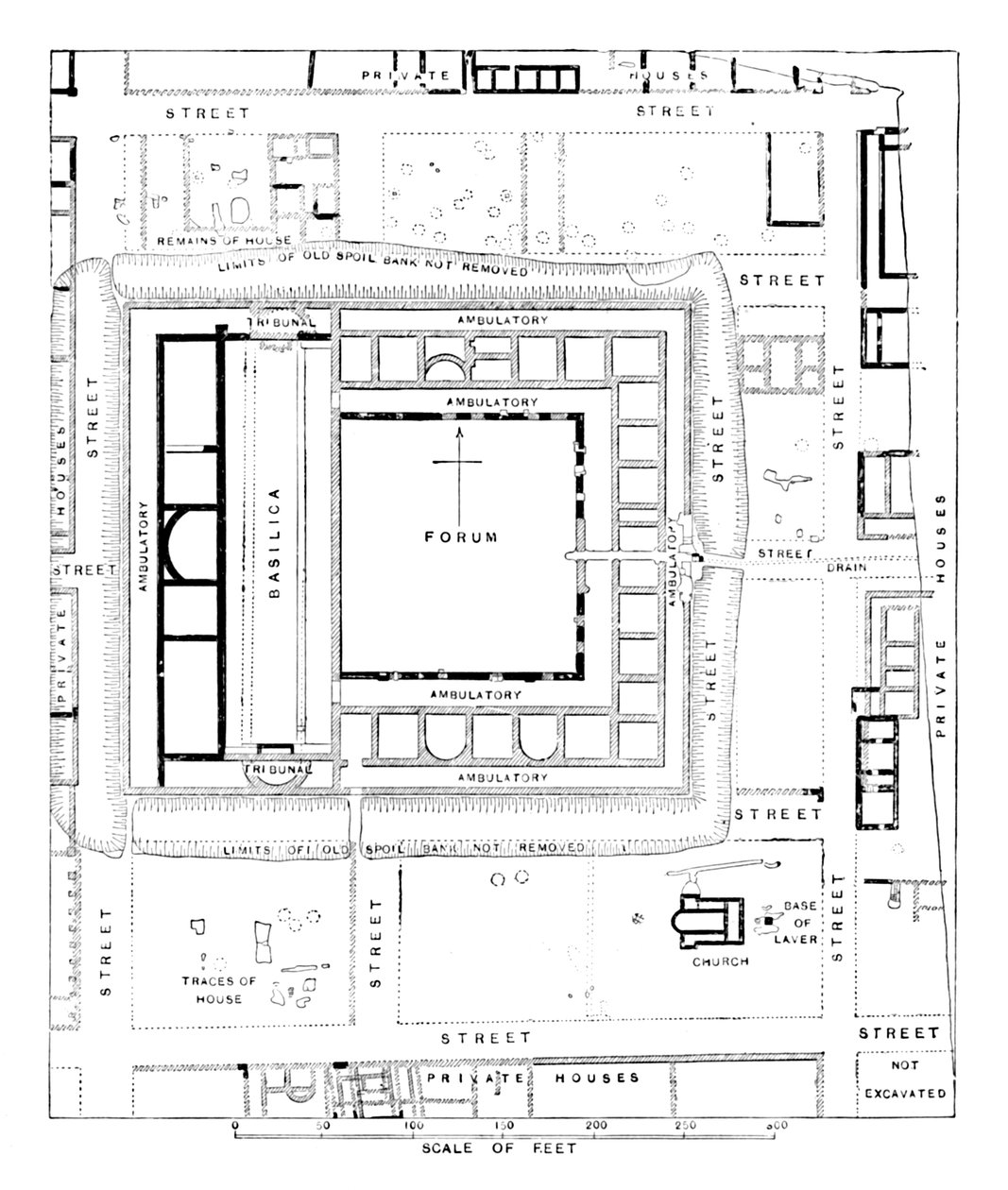 Forumin suunnitelma, Silchester, 1902 tekijältä Unbekannt