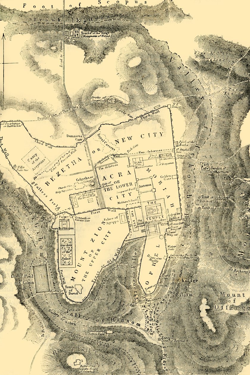 Jerusalemin suunnitelma ensimmäisellä kristillisellä vuosisadalla, 1890. tekijältä Unbekannt