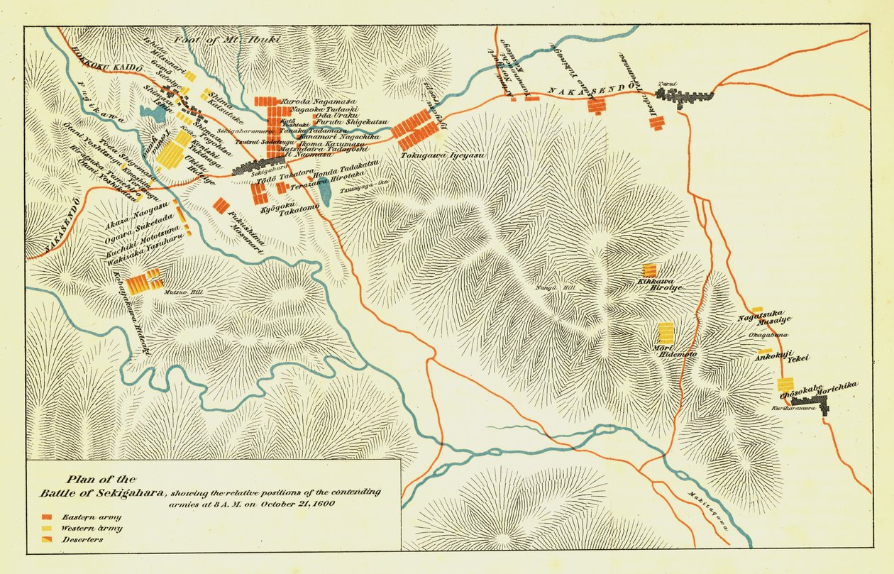 Sekigaharan taistelun suunnitelma, 21. lokakuuta 1600, 1903. tekijältä Unbekannt