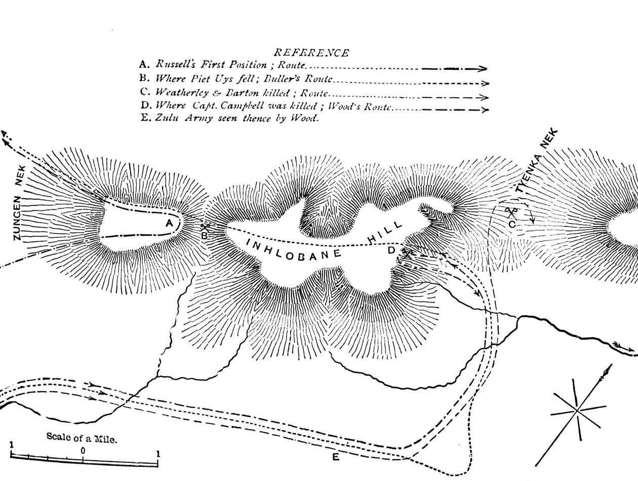 Taistelusuunnitelma Inhlobane-vuorella, 28. maaliskuuta 1979, c1880 tekijältä Unbekannt