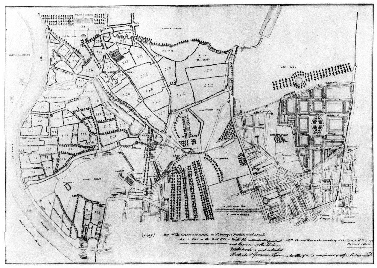 Grosvenorin kartanon suunnitelma, 1907 tekijältä Unbekannt