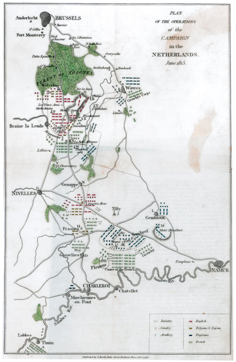 Alankomaiden kampanjan toimintasuunnitelma, kesäkuu 1815, 1816 tekijältä Unbekannt