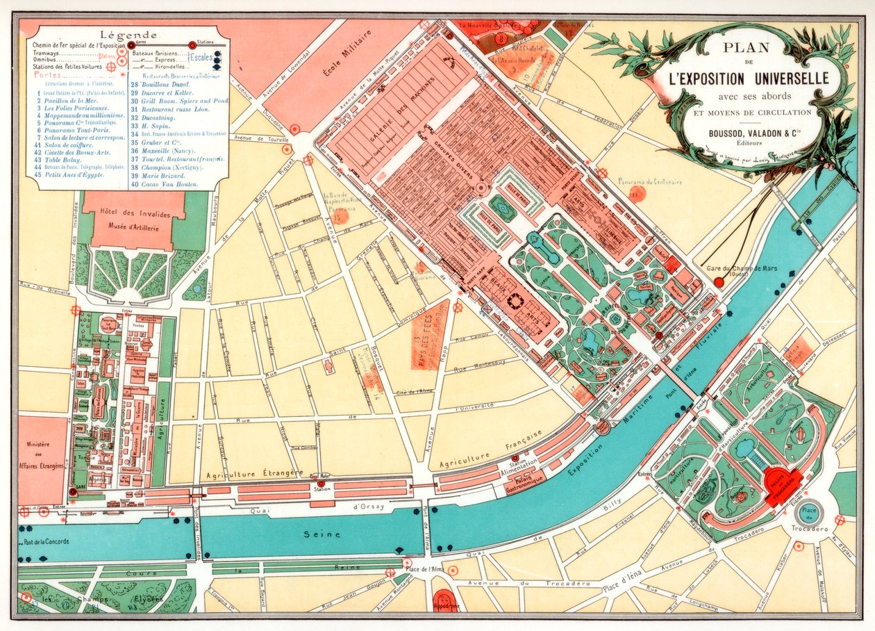 Pariisin yleisnäyttelyn suunnitelma 1889 tekijältä Unbekannt