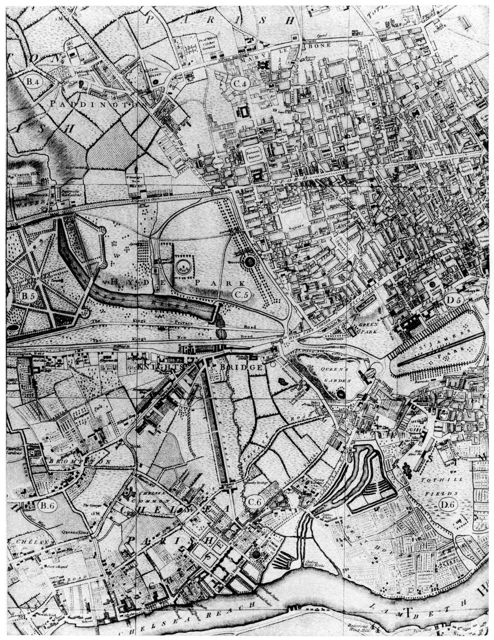 St Georgesin seurakunnan suunnitelma, Hanover Square, Lontoo, 1907 tekijältä Unbekannt